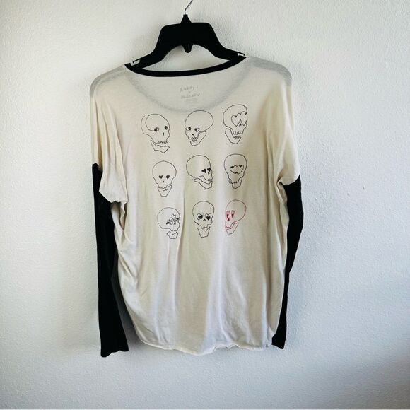 Lister X Volcom Skull Pattern Long Sleeve Tee Size L 14 - Picture 3 of 3